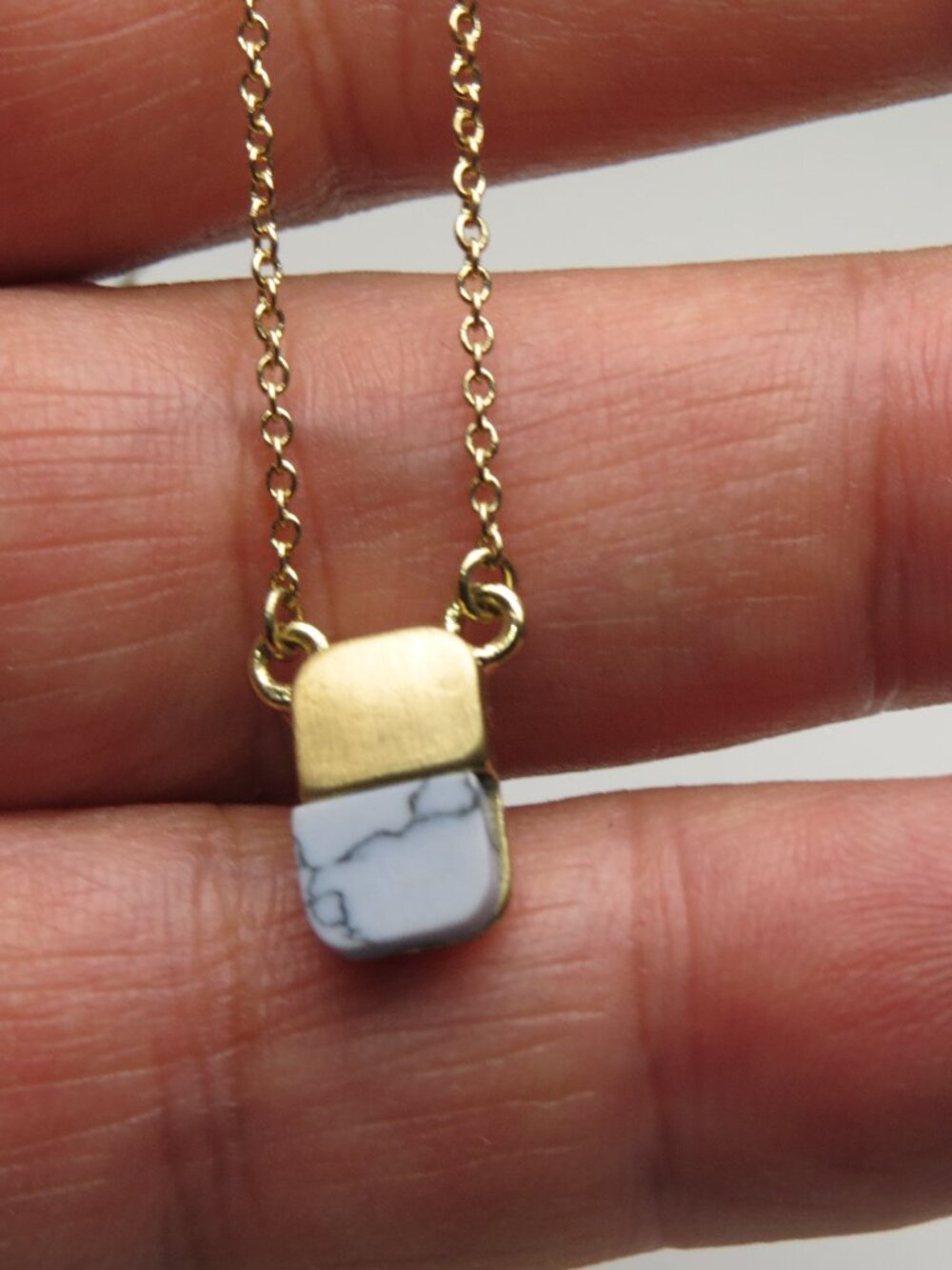 14k baby tooth turquoise Necklace